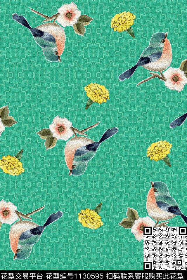 清爽数码华亿平台手绘数码印花华亿平台下载（图片编号: 1130595） - 瓦栏（Walan）