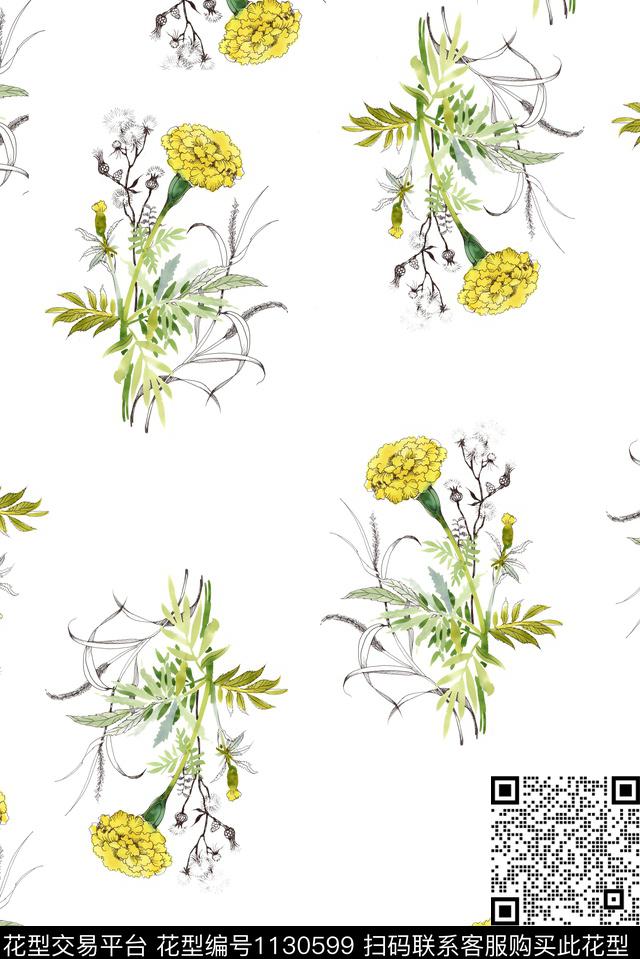 清爽数码华亿平台手绘数码印花华亿平台下载（图片编号: 1130599） - 瓦栏（Walan）