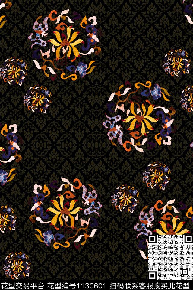 数码华亿平台绣花华亿平台花纹数码印花华亿平台下载（图片编号: 1130601） - 瓦栏（Walan）