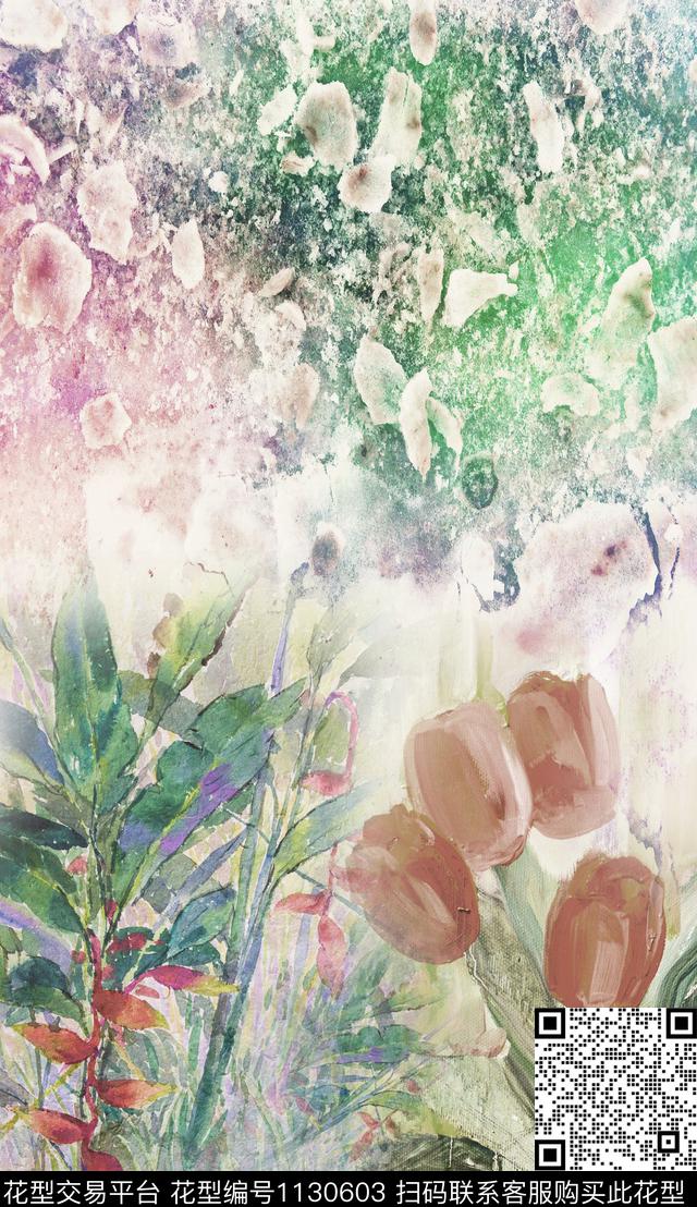 定位花复古民族风数码印花华亿平台下载（图片编号: 1130603） - 瓦栏（Walan）