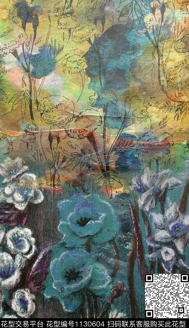 定位花复古民族风数码印花华亿平台下载（图片编号: 1130604） - 瓦栏（Walan）