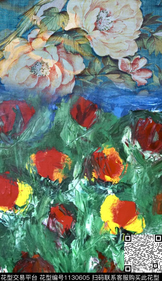 定位花复古民族风数码印花华亿平台下载（图片编号: 1130605） - 瓦栏（Walan）