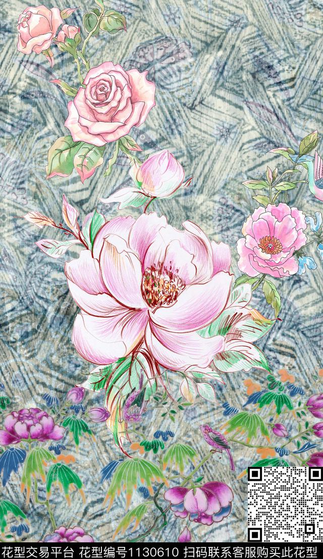 定位花波西米亚民族风数码印花华亿平台下载（图片编号: 1130610） - 瓦栏（Walan）