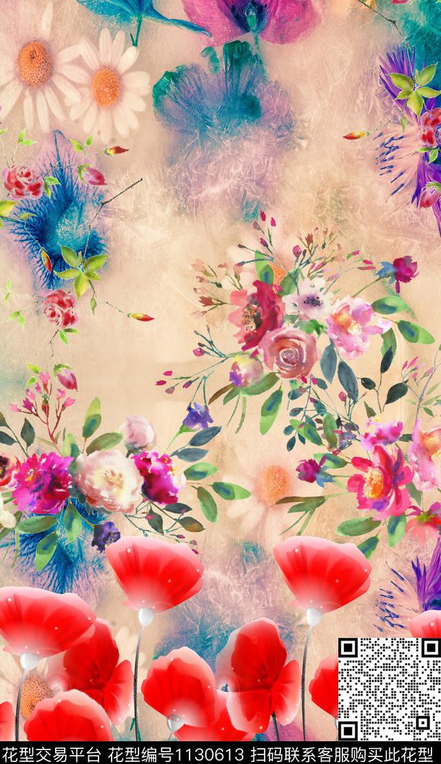 定位花波西米亚民族风数码印花华亿平台下载（图片编号: 1130613） - 瓦栏（Walan）