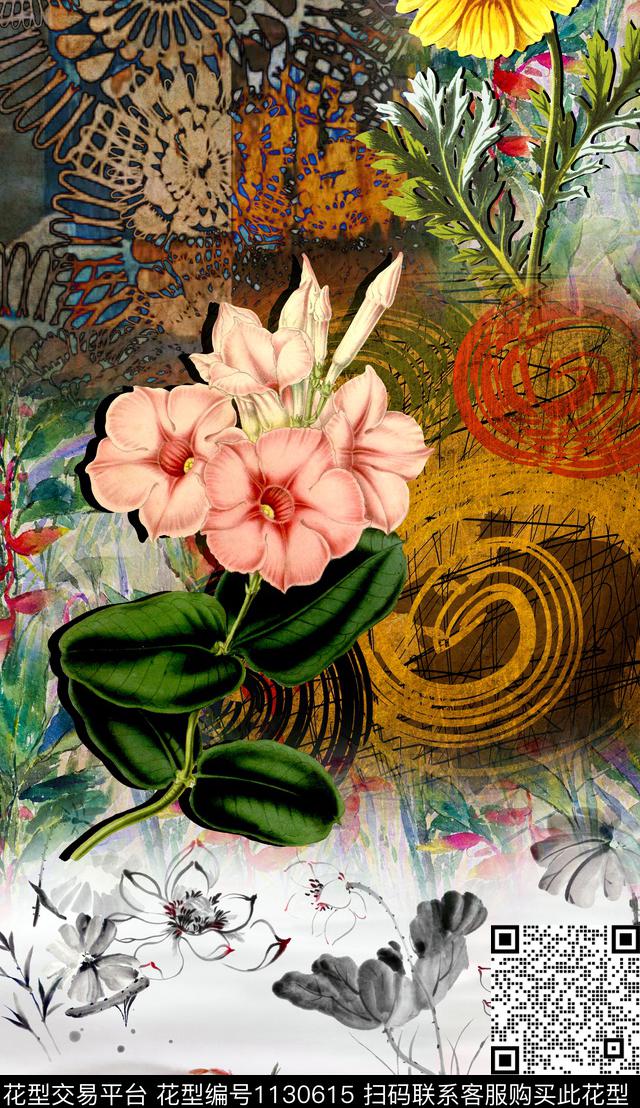 定位花波西米亚民族风数码印花华亿平台下载（图片编号: 1130615） - 瓦栏（Walan）