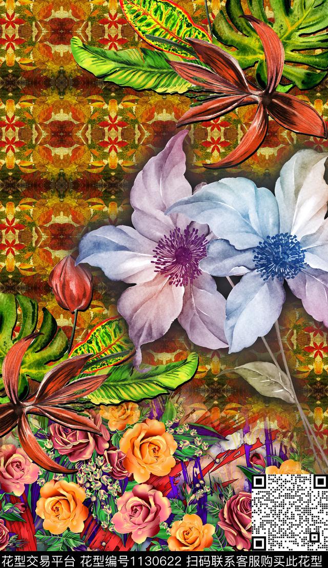 定位花波西米亚民族风数码印花华亿平台下载（图片编号: 1130622） - 瓦栏（Walan）