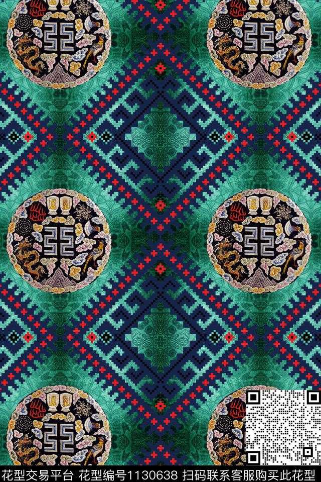 数码华亿平台绣花华亿平台花纹数码印花华亿平台下载（图片编号: 1130638） - 瓦栏（Walan）