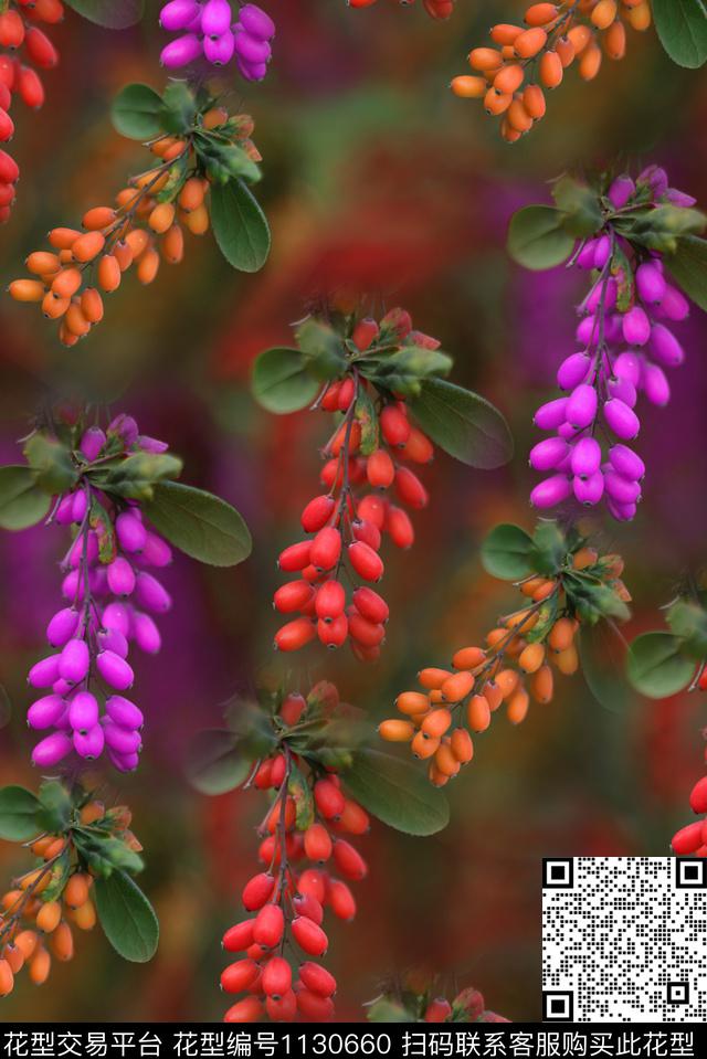 手绘花卉花纹数码印花华亿平台下载（图片编号: 1130660） - 瓦栏（Walan）