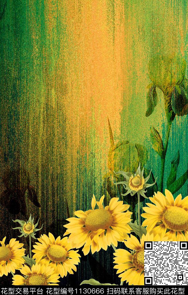 定位花复古花卉数码印花华亿平台下载（图片编号: 1130666） - 瓦栏（Walan）