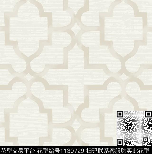 几何奢华中国风数码印花华亿平台下载（图片编号: 1130729） - 瓦栏（Walan）