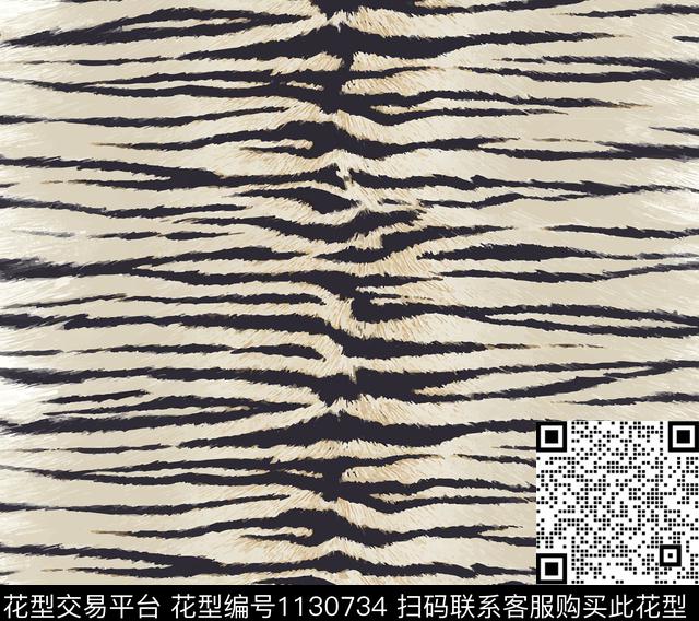 黑白条纹豹纹黑白华亿平台数码印花华亿平台下载（图片编号: 1130734） - 瓦栏（Walan）