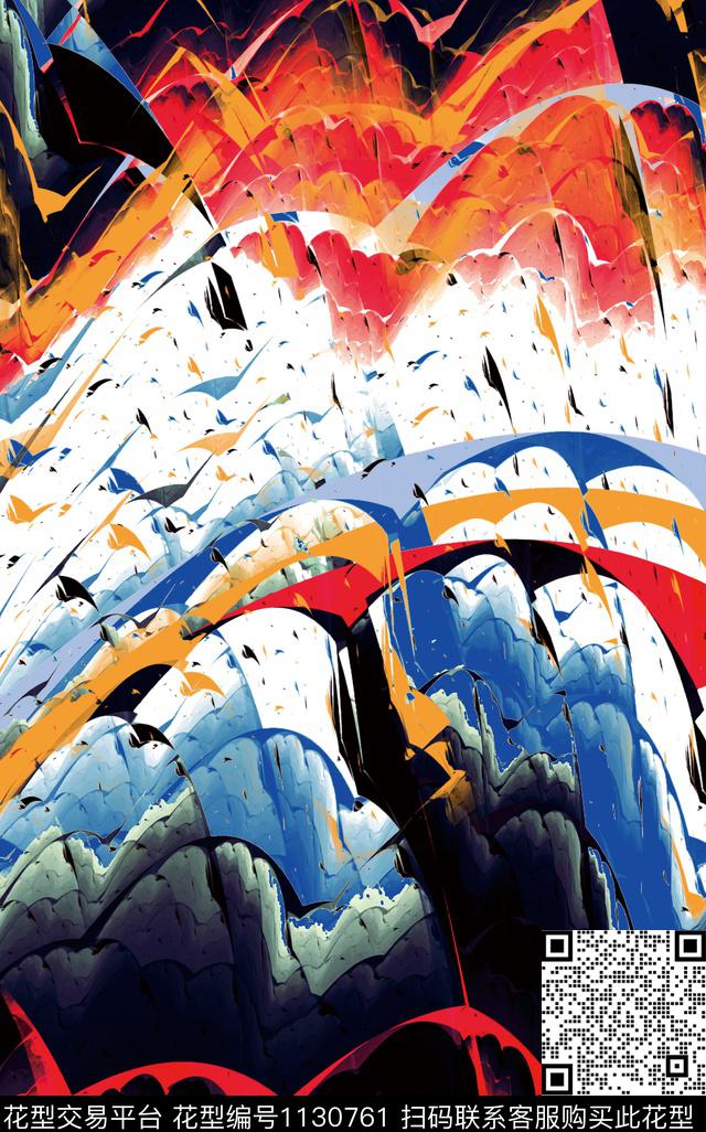 肌理数码华亿平台手绘数码印花华亿平台下载（图片编号: 1130761） - 瓦栏（Walan）