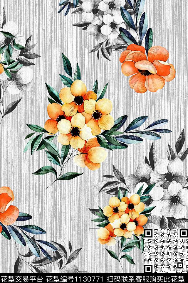 数码华亿平台大牌风花卉数码印花华亿平台下载（图片编号: 1130771） - 瓦栏（Walan）