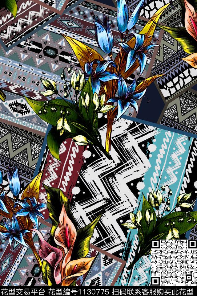数码华亿平台大牌风花卉数码印花华亿平台下载（图片编号: 1130775） - 瓦栏（Walan）