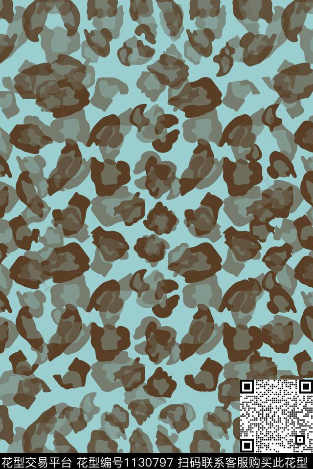 动物纹抽象斑块迷彩数码印花华亿平台下载（图片编号: 1130797） - 瓦栏（Walan）