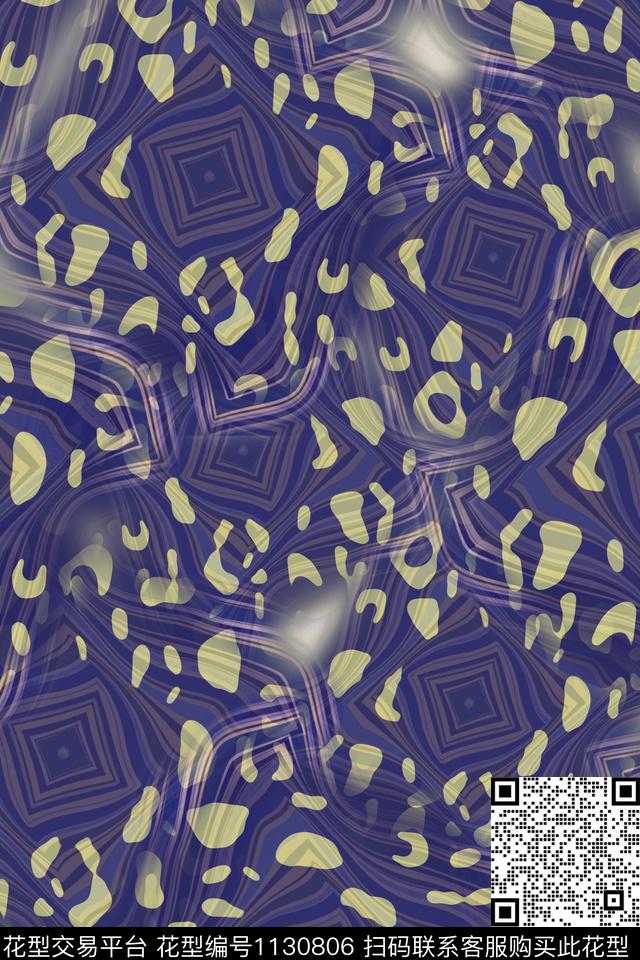 动物纹抽象手绘线条笔触数码印花华亿平台下载（图片编号: 1130806） - 瓦栏（Walan）