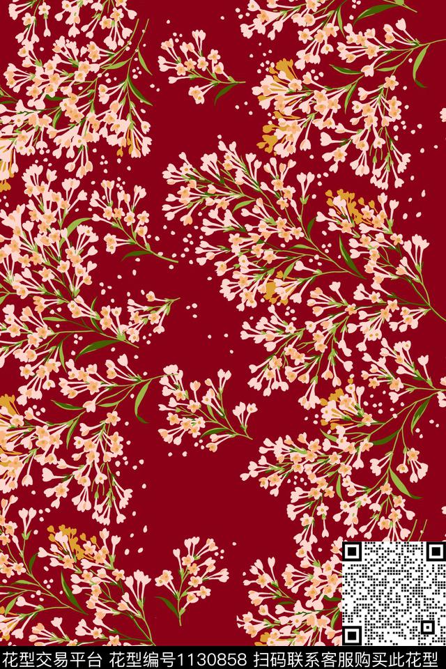 女装花卉小花枝传统印花华亿平台下载（图片编号: 1130858） - 瓦栏（Walan）