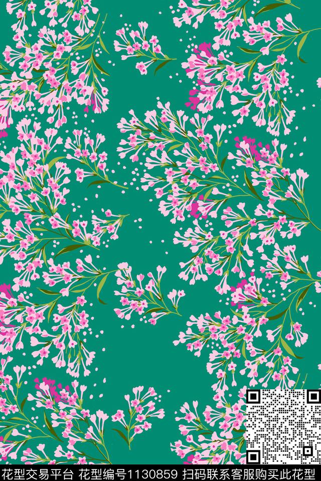 女装花卉小花枝传统印花华亿平台下载（图片编号: 1130859） - 瓦栏（Walan）