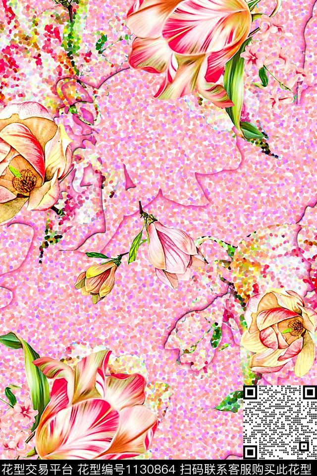 数码华亿平台女装花卉数码印花华亿平台下载（图片编号: 1130864） - 瓦栏（Walan）