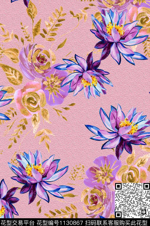 数码华亿平台女装花卉数码印花华亿平台下载（图片编号: 1130867） - 瓦栏（Walan）