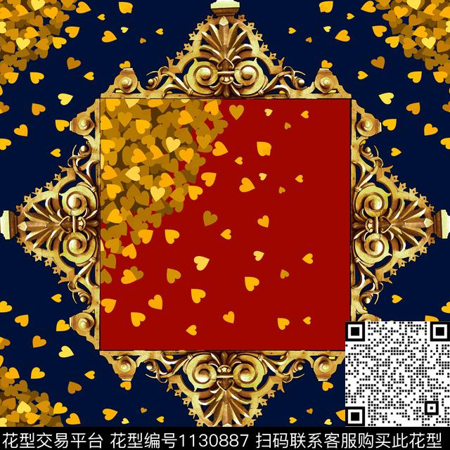 爱心小方巾欧洲数码印花华亿平台下载（图片编号: 1130887） - 瓦栏（Walan）