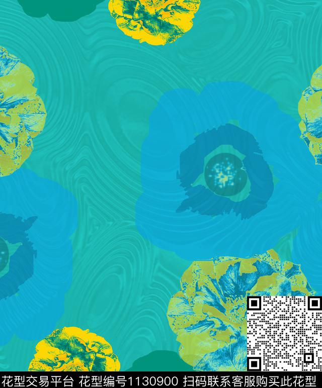 手绘混合拼接抽象数码印花华亿平台下载（图片编号: 1130900） - 瓦栏（Walan）