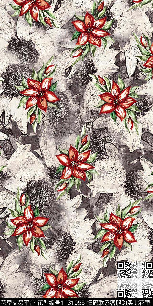 数码华亿平台大牌风花卉数码印花华亿平台下载（图片编号: 1131055） - 瓦栏（Walan）