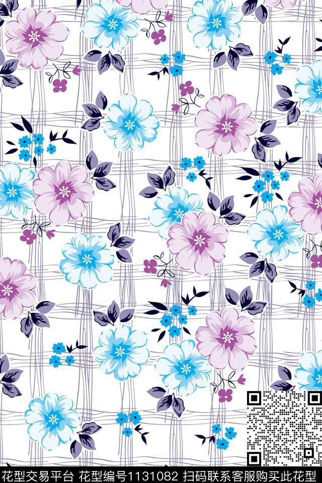 时尚线条手绘数码印花华亿平台下载（图片编号: 1131082） - 瓦栏（Walan）