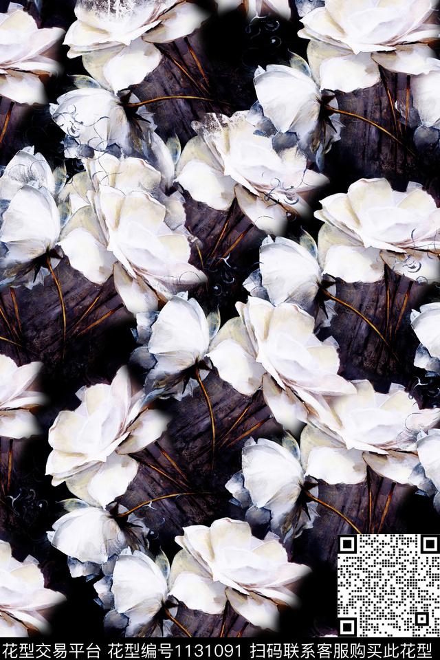 数码华亿平台彩底花卉文艺数码印花华亿平台下载（图片编号: 1131091） - 瓦栏（Walan）