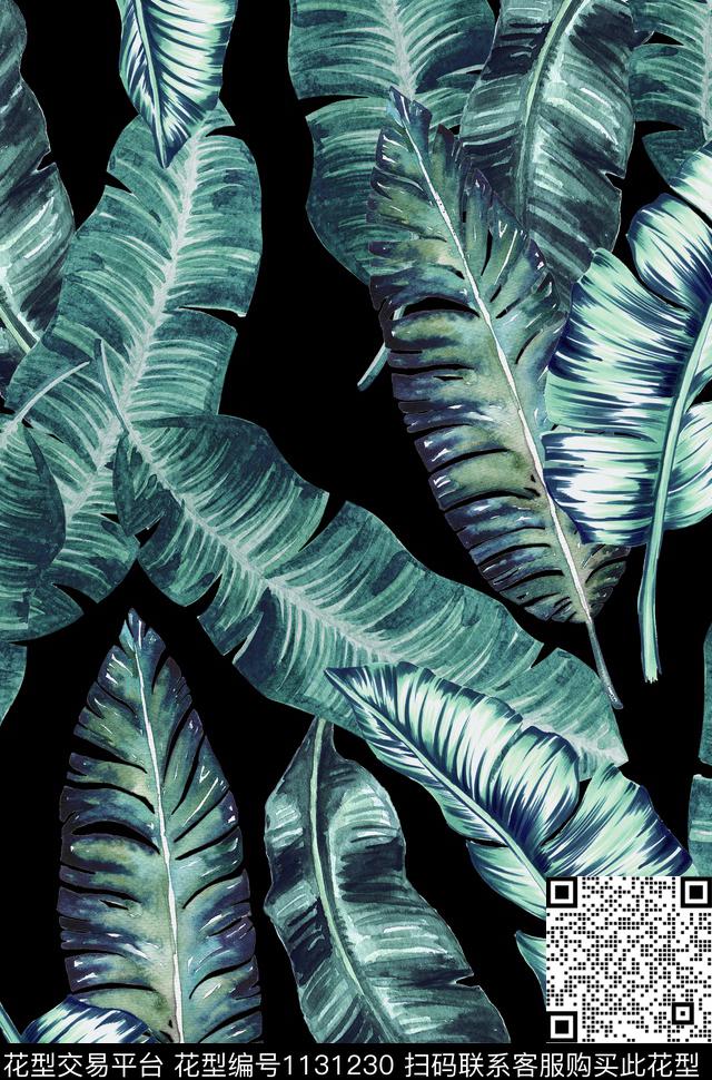 棕榈树植物绿色传统印花华亿平台下载（图片编号: 1131230） - 瓦栏（Walan）