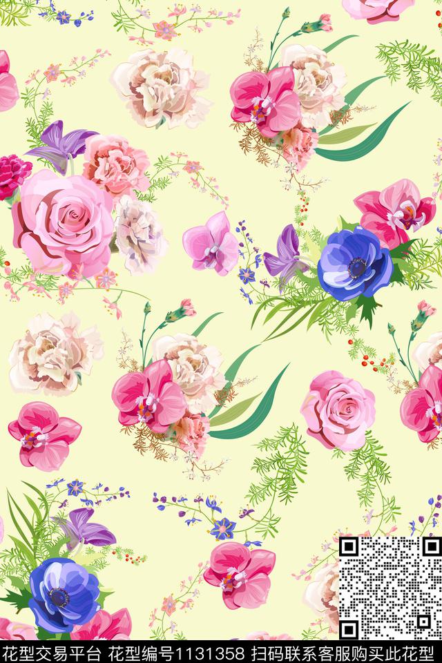 小碎花女装花卉数码印花华亿平台下载（图片编号: 1131358） - 瓦栏（Walan）