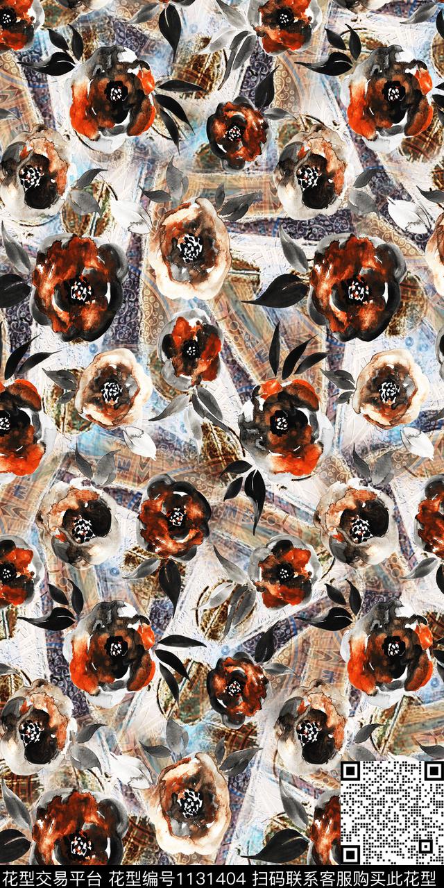 数码华亿平台抽象大牌风数码印花华亿平台下载（图片编号: 1131404） - 瓦栏（Walan）