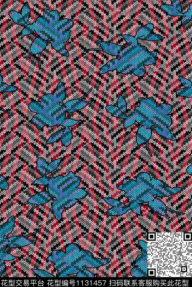 抽象女装羊毛衫数码印花华亿平台下载（图片编号: 1131457） - 瓦栏（Walan）