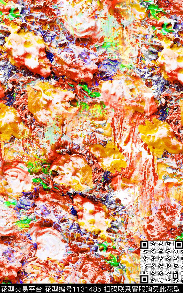 肌理抽象数码华亿平台数码印花华亿平台下载（图片编号: 1131485） - 瓦栏（Walan）