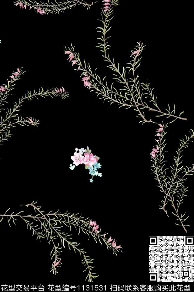 数码华亿平台满版散花花卉数码印花华亿平台下载（图片编号: 1131531） - 瓦栏（Walan）