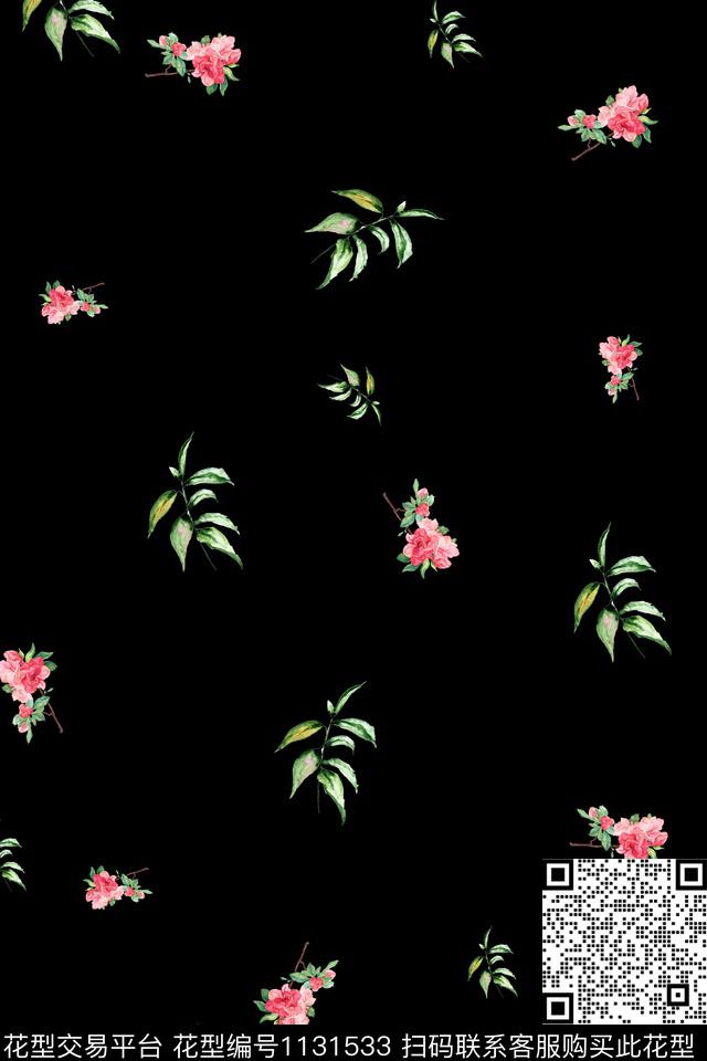 数码华亿平台满版散花花卉数码印花华亿平台下载（图片编号: 1131533） - 瓦栏（Walan）