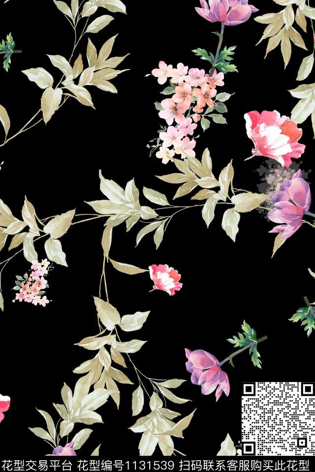 数码华亿平台满版散花花卉数码印花华亿平台下载（图片编号: 1131539） - 瓦栏（Walan）