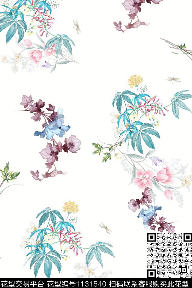 数码华亿平台满版散花花卉数码印花华亿平台下载（图片编号: 1131540） - 瓦栏（Walan）