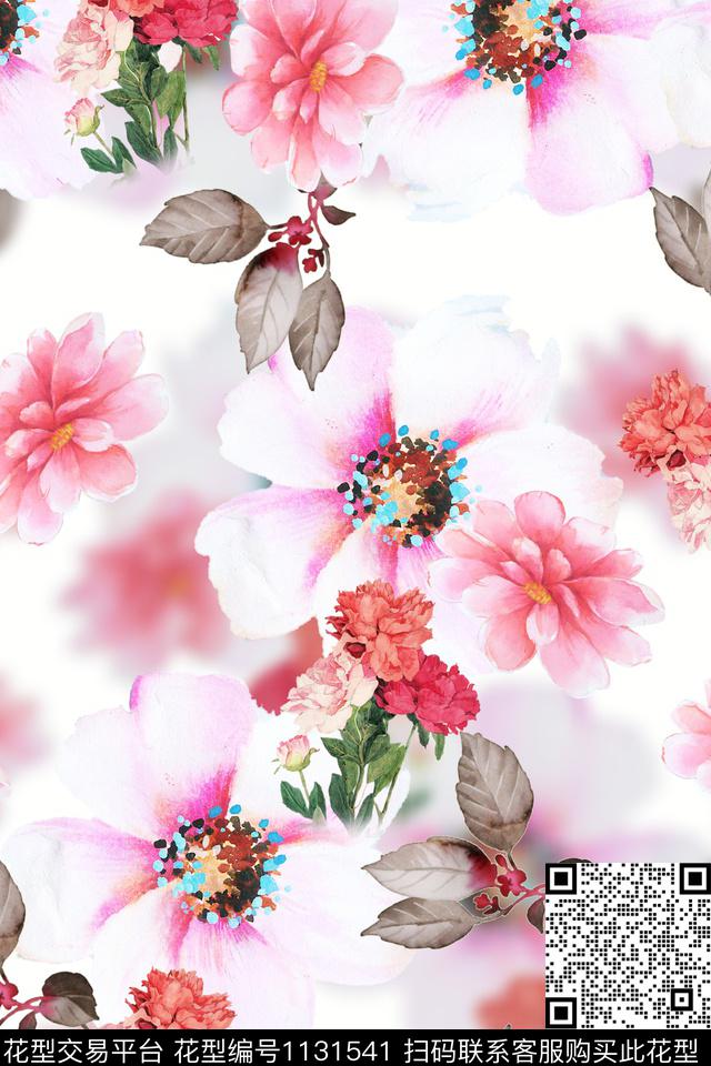 数码华亿平台满版散花花卉数码印花华亿平台下载（图片编号: 1131541） - 瓦栏（Walan）