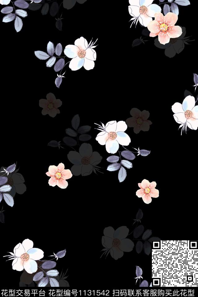 数码华亿平台满版散花花卉数码印花华亿平台下载（图片编号: 1131542） - 瓦栏（Walan）