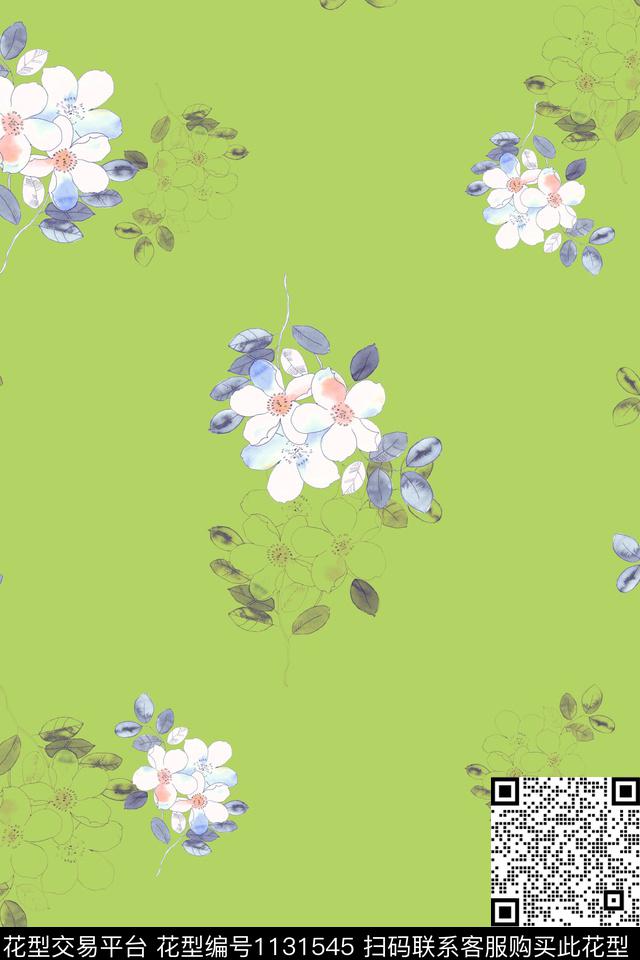 数码华亿平台满版散花花卉数码印花华亿平台下载（图片编号: 1131545） - 瓦栏（Walan）