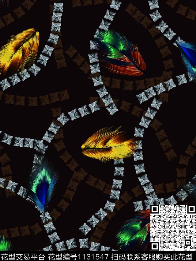 抽象男装数码华亿平台羽毛数码印花华亿平台下载（图片编号: 1131547） - 瓦栏（Walan）