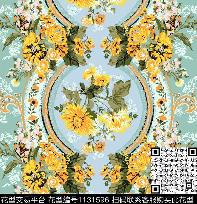 简欧大牌风定位花数码印花华亿平台下载（图片编号: 1131596） - 瓦栏（Walan）