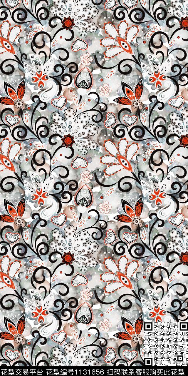 佩斯利大牌风数码华亿平台数码印花华亿平台下载（图片编号: 1131656） - 瓦栏（Walan）