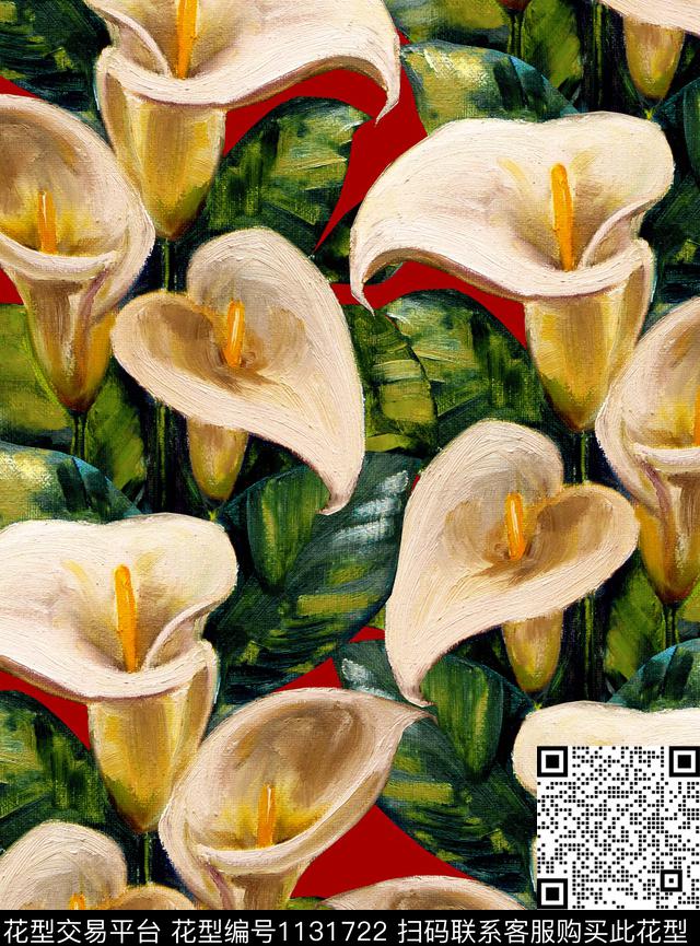 黑底花卉马蹄莲DOLCEGABBANA数码印花华亿平台下载（图片编号: 1131722） - 瓦栏（Walan）