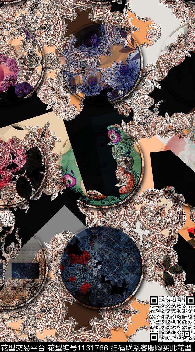 大牌风数码华亿平台抽象数码印花华亿平台下载（图片编号: 1131766） - 瓦栏（Walan）