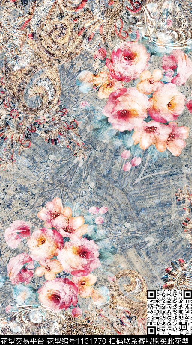 大牌风数码华亿平台抽象数码印花华亿平台下载（图片编号: 1131770） - 瓦栏（Walan）