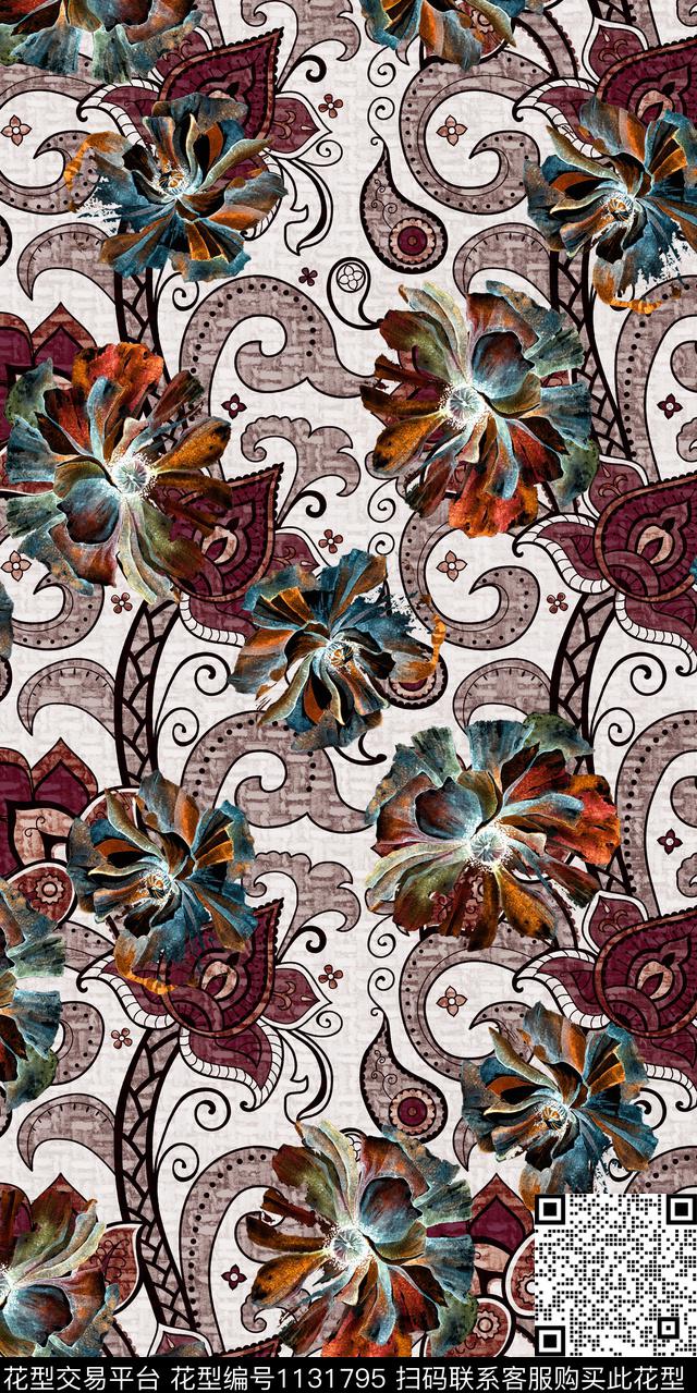 大牌风数码华亿平台抽象数码印花华亿平台下载（图片编号: 1131795） - 瓦栏（Walan）