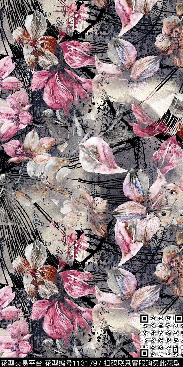 大牌风数码华亿平台抽象数码印花华亿平台下载（图片编号: 1131797） - 瓦栏（Walan）