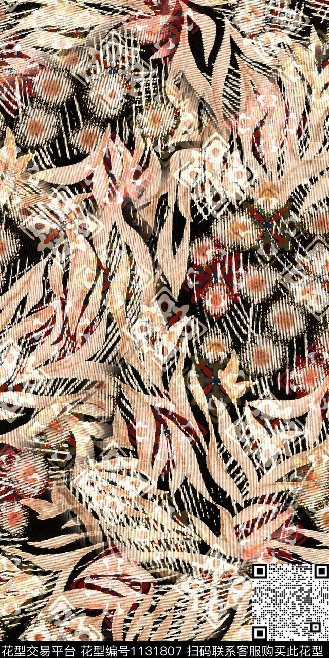 大牌风数码华亿平台抽象数码印花华亿平台下载（图片编号: 1131807） - 瓦栏（Walan）